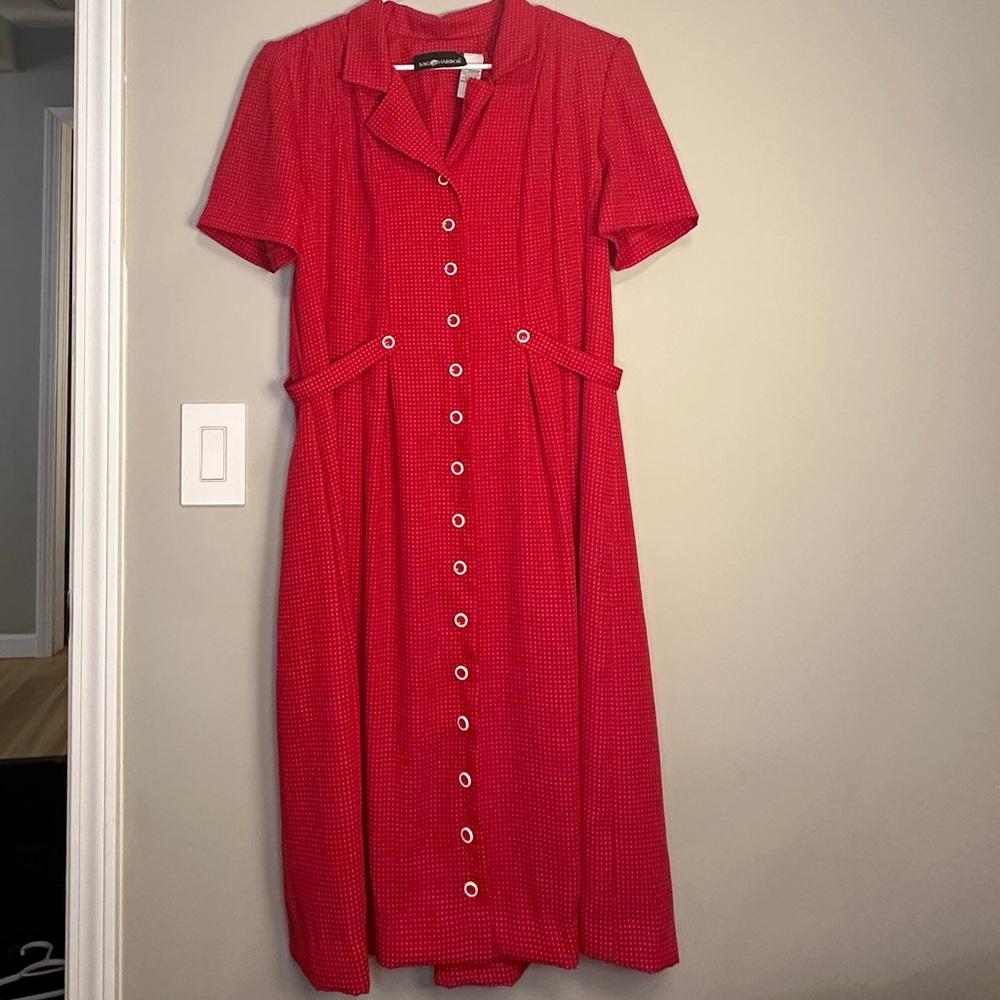 Sag Harbor Red Short Sleeve Dress